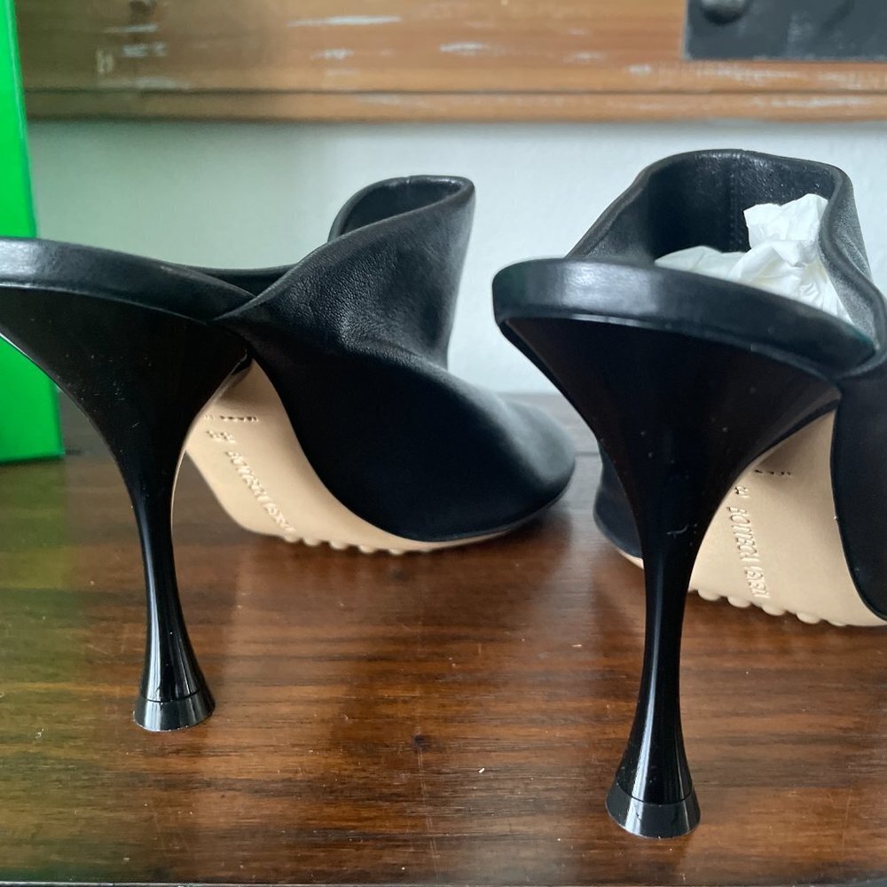 BOTTEGA VENETA 667191 Cocktail Stretch Black Leather Mule Pumps Shoes 36.5 - Picture 8 of 16
